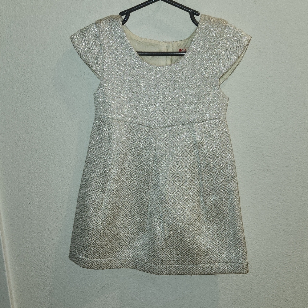 Ruby & Bloom Silver A-Line Dress with Cap Sleeves